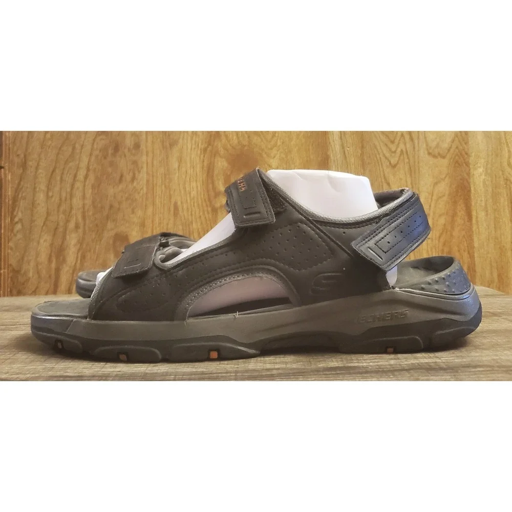 Skechers Tresmen Garo Relaxed Fit Strap Sandals Men's Size 12 Black‎